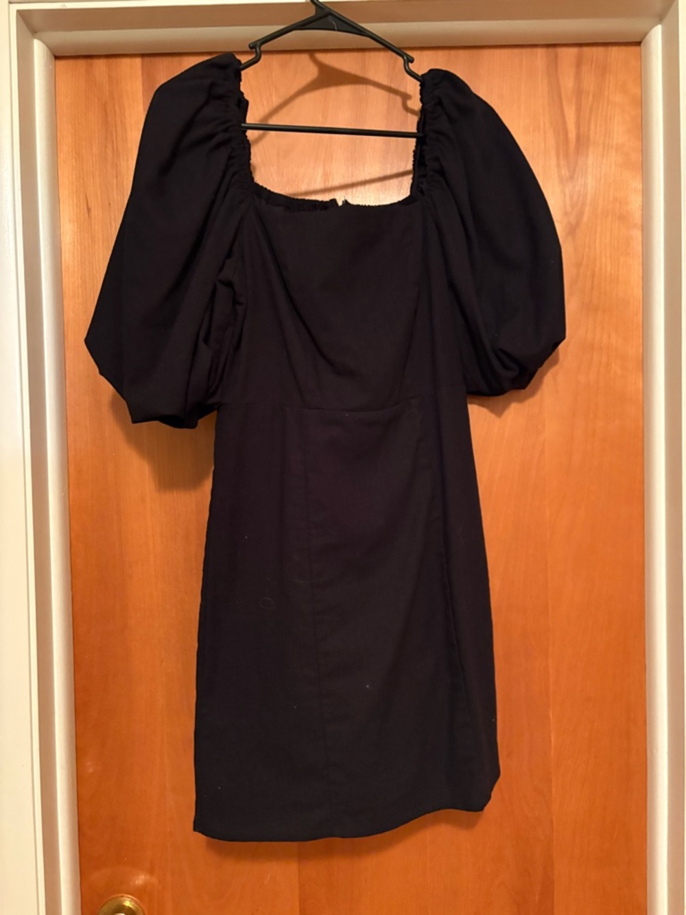 Francesca's Collections Black Puff-Sleeve Mini Dress